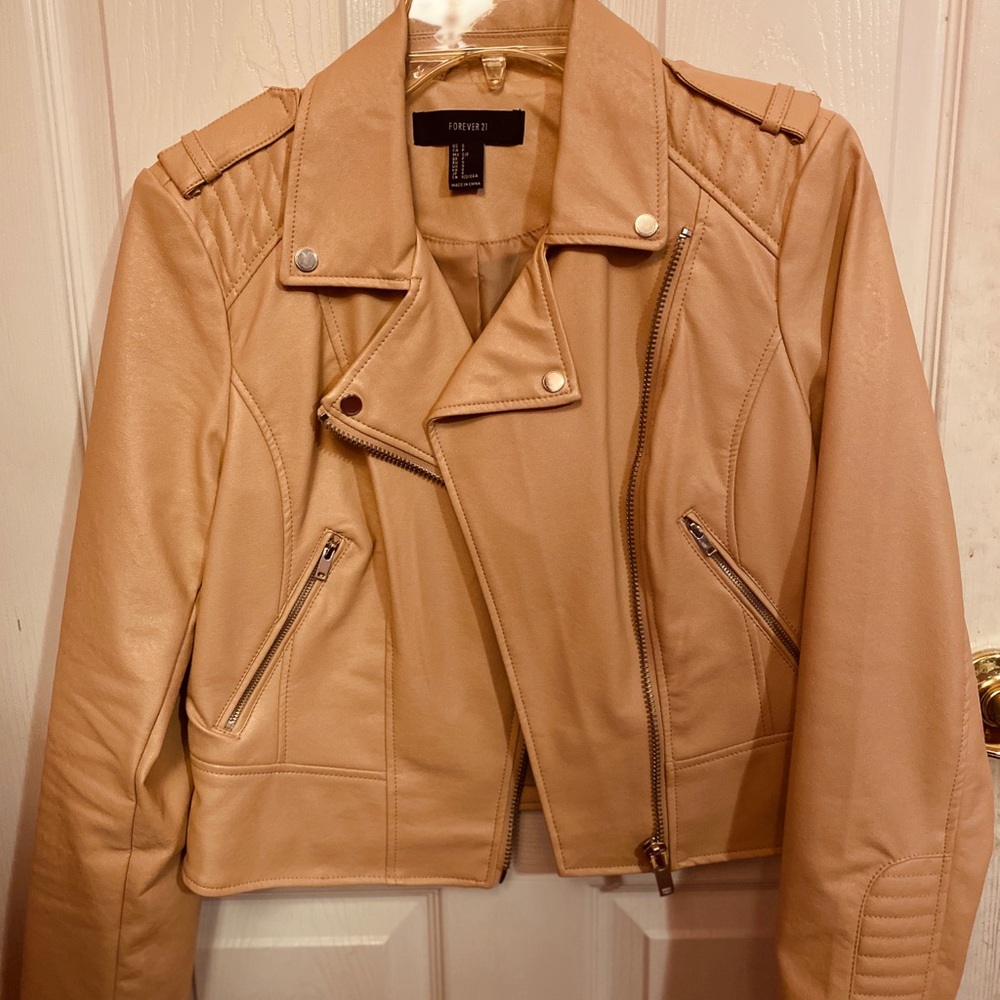 CASUAL/FORMAL Pink Leather Jacket, size S